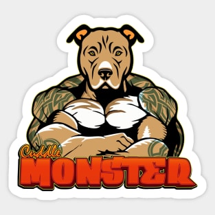 Pitbull Cuddle Monster Sticker